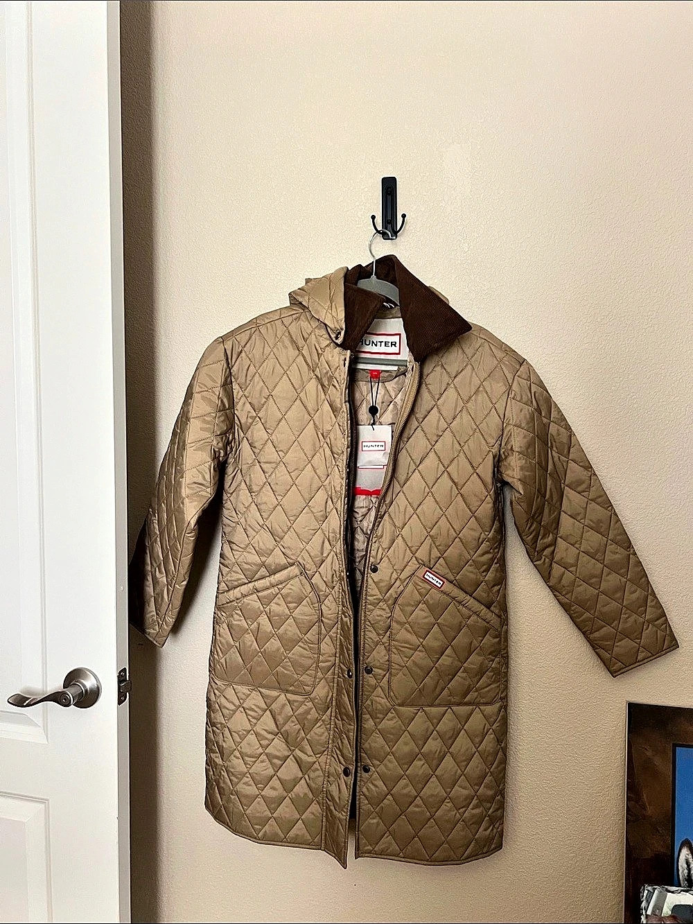 Hunter Original Lightweight Quilted Field Jacket Brown-size small NWT - Picture 2 of 6
